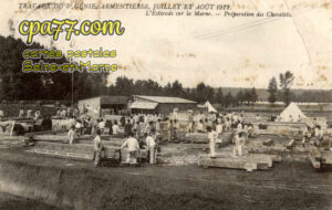 Armentières En Brie (Seine-et-Marne) - Travaux du  5° Génie, Armentières, Juillet et Août 1912 – L&rsquo;Estacade sur la Marne – Préparation des Chevalets