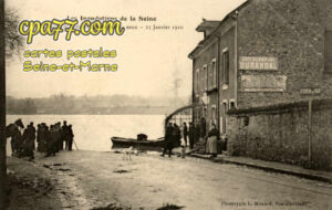 Avon (Seine-et-Marne) - La Route de Valvins coupée par les eaux – 25 Janvier 1910 (en l&rsquo;état)
