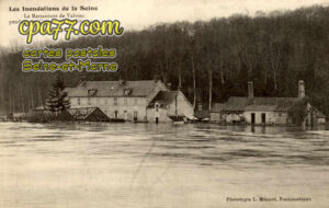 Avon (Seine-et-Marne) - Le Restaurant de Valvins pendant la crue – 25 Janvier 1910