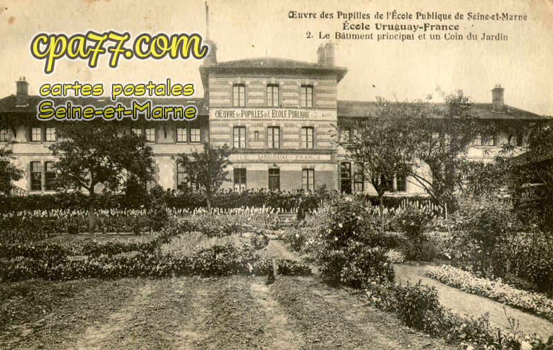 Avon (Seine-et-Marne) - Œuvre des Pupilles de l&rsquo;Ecole Publique de Seine-et-Marne – Ecole Uruguay-France – Le Bâtiment principal ey un coin du Jardin