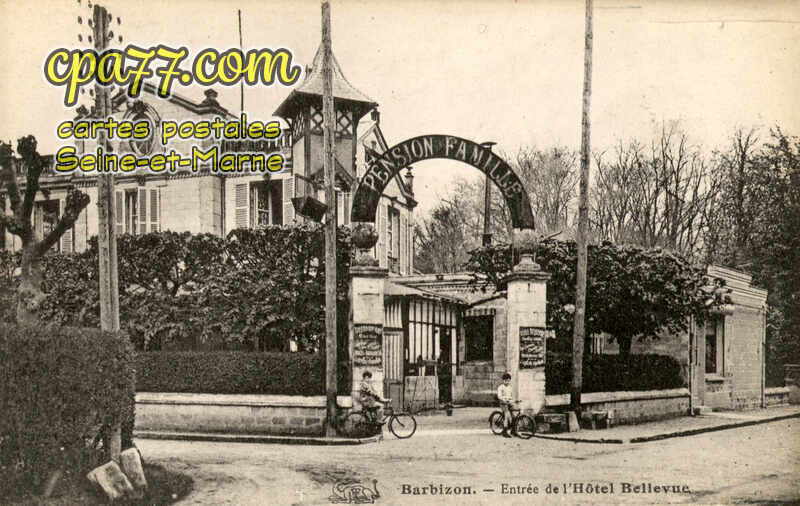 Barbizon (Seine-et-Marne) - Entrée de l&rsquo;Hôtel Bellevue