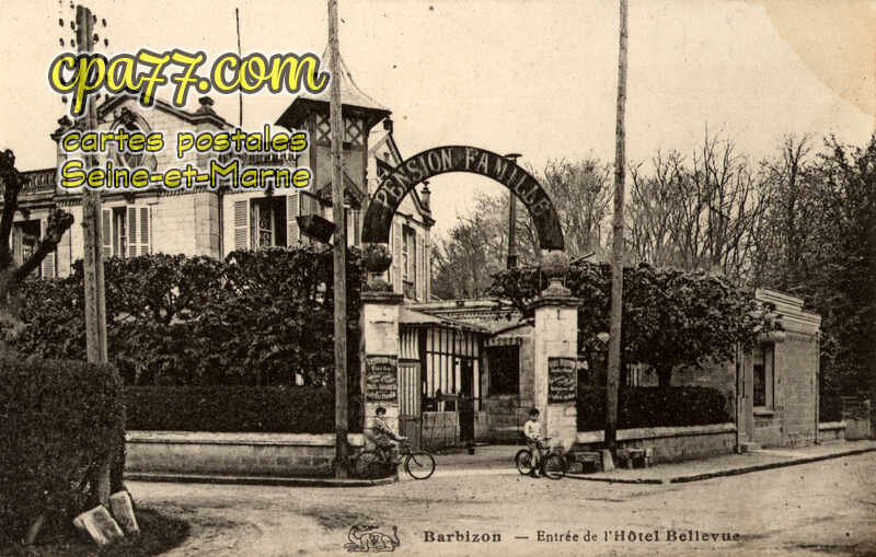 Barbizon (Seine-et-Marne) - Entrée de l&rsquo;Hôtel Bellevue