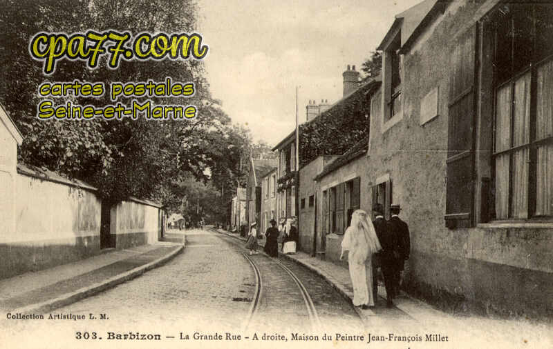 Barbizon (Seine-et-Marne) - La Grande-Rue – A droite, Maison du Peintre Jean-François Millet