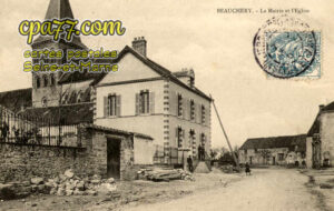 Beauchery St Martin (Seine-et-Marne) - La Mairie et l&rsquo;Eglise