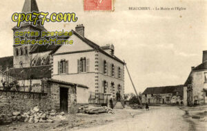 Beauchery St Martin (Seine-et-Marne) - La Mairie et l&rsquo;Eglise