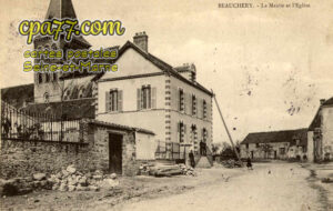 Beauchery St Martin (Seine-et-Marne) - La Mairie et l&rsquo;Eglise