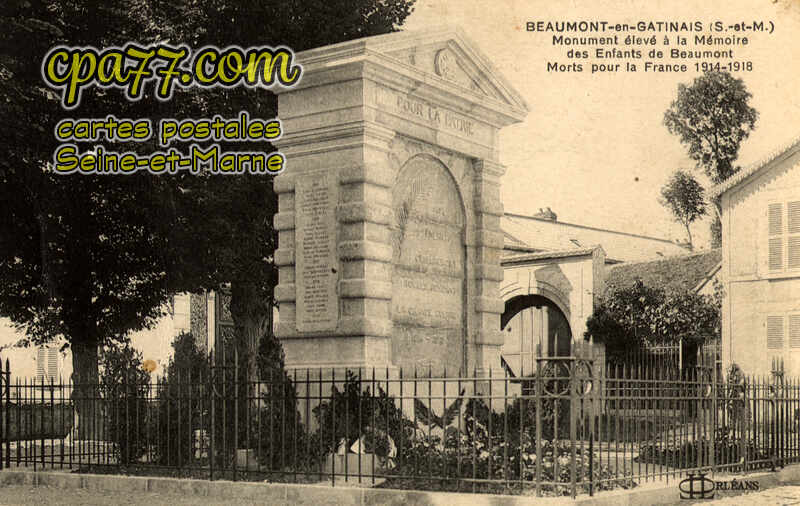 Beaumont Du Gâtinais (Seine-et-Marne) - Monuments élevé à la mémoire des Enfants de Beaumont, morts pour la France 1914-1918