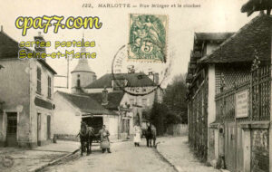 Bourron Marlotte (Seine-et-Marne) - Rue Mürger et le clocher