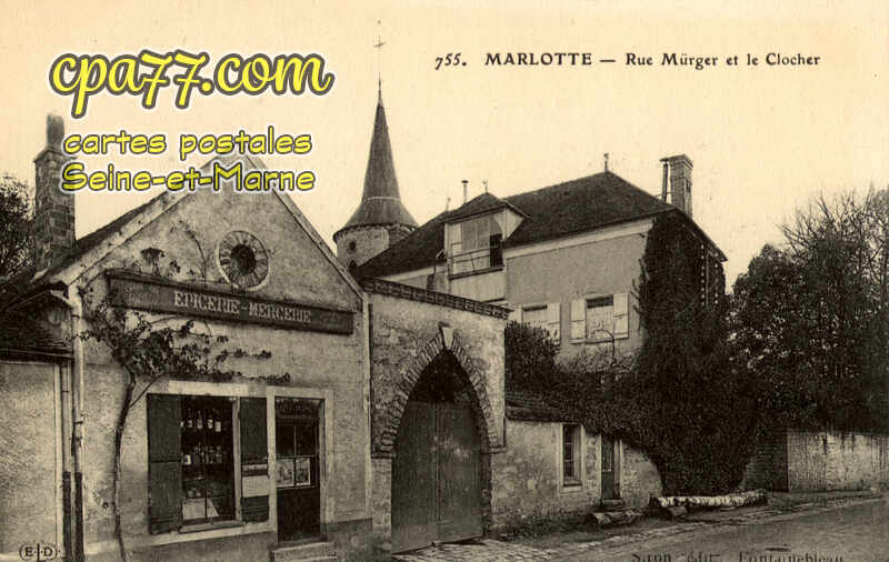 Bourron Marlotte (Seine-et-Marne) - Rue Mürger et le Clocher