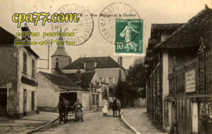 Bourron Marlotte (Seine-et-Marne) - Rue Mürger et le Clocher