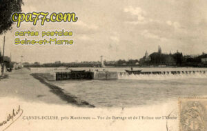 Cannes Écluse (Seine-et-Marne) - Vue du Barrage et de l&rsquo;Ecluse sur l&rsquo;Yonne