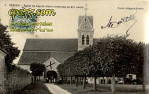 Cesson (Seine-et-Marne) - Eglise de Vert-St-Denis construite au XIII siècle