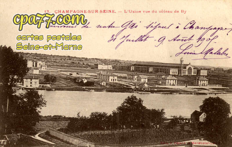 Champagne Sur Seine (Seine-et-Marne) - L&rsquo;Usine vue du Côteau de By