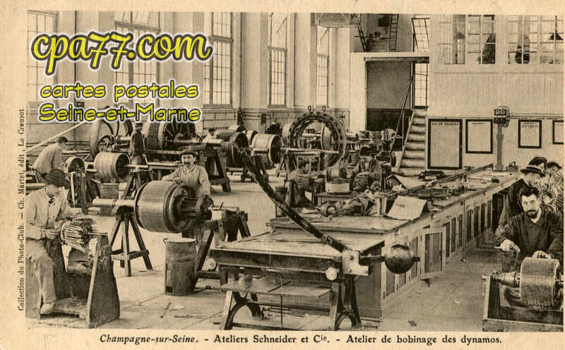 Champagne Sur Seine (Seine-et-Marne) - Ateliers Schneider et Cie – Atelier de bobinage des dynamos