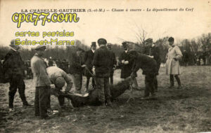 La Chapelle Gauthier (Seine-et-Marne) - Chasse à courre – Le dépouillement du Cerf