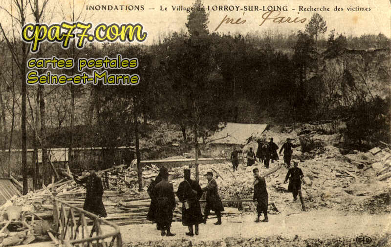 Château Landon (Seine-et-Marne) - LORROY – Inondations – Recherche des victimes