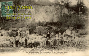 Château Landon (Seine-et-Marne) - La Catastrophe de Lorroy – 21 Janvier 1910 – Les Soldats de l&rsquo;Infanterie cherchant la dernière victime