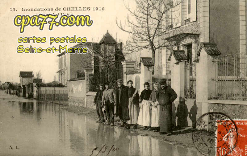 Chelles (Seine-et-Marne) - Inondations de 1910 – Avenue de l&rsquo;Union