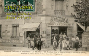 Chelles (Seine-et-Marne) - Ventes et Locations de Propriétés – A. Dupuis – 66, boulevard de laGare Chelles (Seine-et-Marne) – Papeterie et Jouets – Cartes Postales Illustrées – Téléphone 30