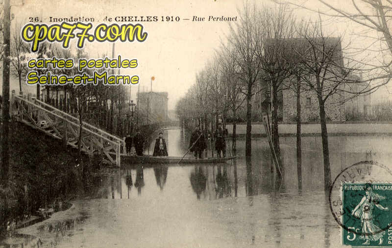 Chelles (Seine-et-Marne) - Inondation de Chelles 1910 – Rue Perdonet