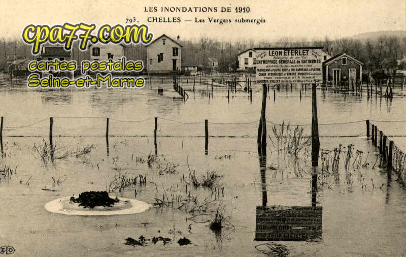 Chelles (Seine-et-Marne) - Les Inondations de 1910 – Les Vergers submergés