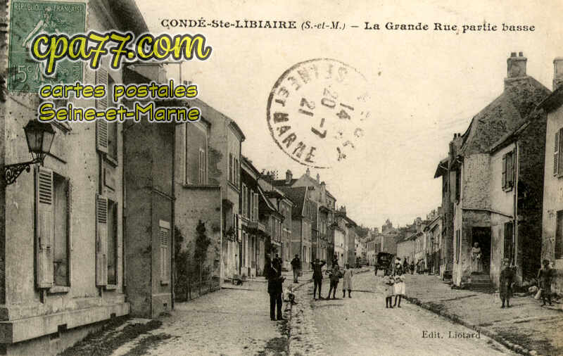 Condé Ste Libiaire (Seine-et-Marne) - La Grande Rue partie basse