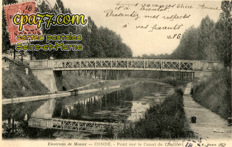 Condé Ste Libiaire (Seine-et-Marne) - Pont sur le Canal de Chalifert