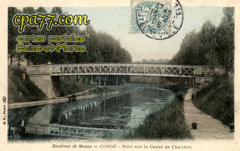 Condé Ste Libiaire (Seine-et-Marne) - Pont sur le Canal de Chalifert
