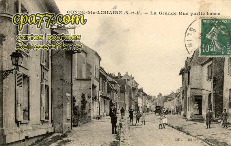 Condé Ste Libiaire (Seine-et-Marne) - La Grande Rue partie basse