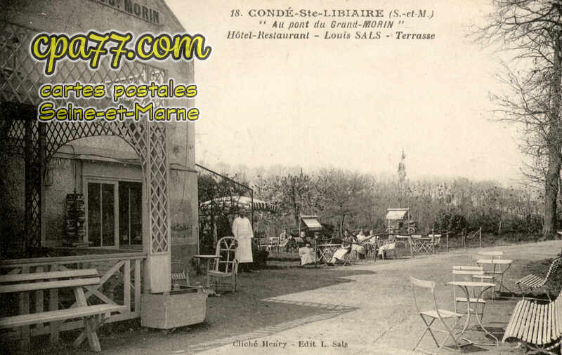 Condé Ste Libiaire (Seine-et-Marne) - « Au Pont du Grand Morin » Hôtel-Restaurant – Louis Sals – Terrasse