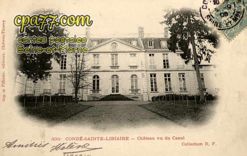 Condé Ste Libiaire (Seine-et-Marne) - Château vu du Canal