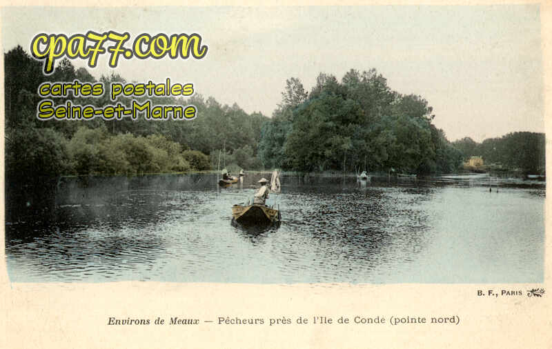 Condé Ste Libiaire (Seine-et-Marne) - Pêcheurs près de l&rsquo;Ile de Condé (pointe nord)