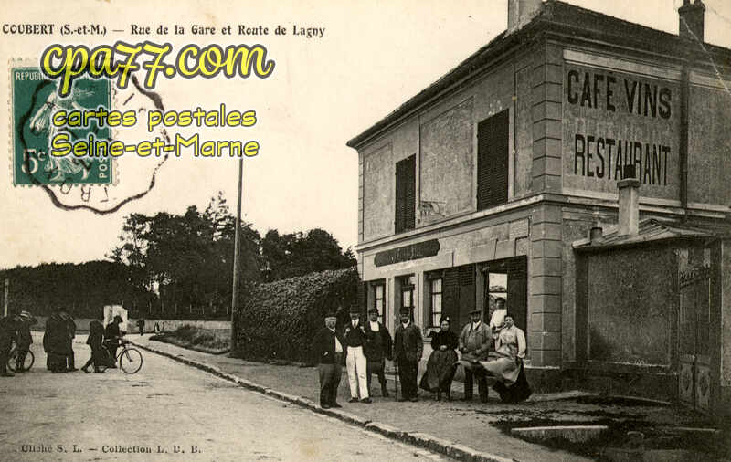 Coubert (Seine-et-Marne) - Rue de la Gare et Route de Lagny