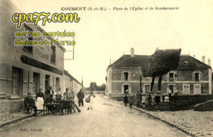 Coubert (Seine-et-Marne) - Place de l’Eglise et la Gendarmerie