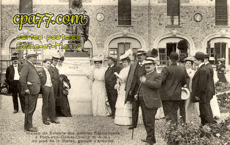 Couilly Pont Aux Dames (Seine-et-Marne) - Maison de Retraite des Artistes Dramatiques – Au Pied de la Statue, groupe d&rsquo;Artistes