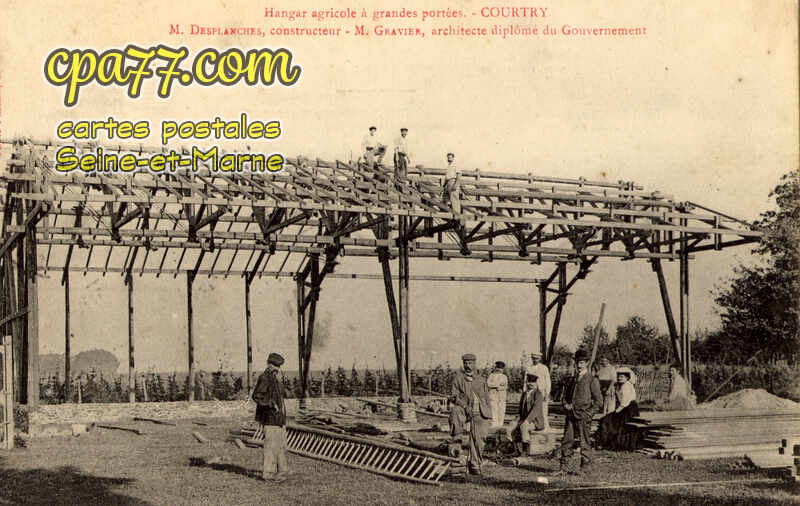 Courtry (Seine-et-Marne) - Hangar Agricole à grandes portées. M. Desplanches, constructeur – M. Gravier, architecte diplômé du Gouvernement.