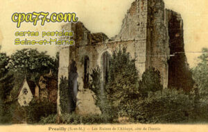 Égligny (Seine-et-Marne) - Les Ruines de l&rsquo;Abbaye, côté de l&rsquo;entrée (en l&rsquo;état, déchirée)