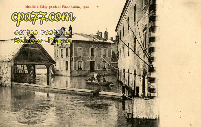 Esbly (Seine-et-Marne) - Moulin d&rsquo;Esbly pendant l&rsquo;inondation, 1910