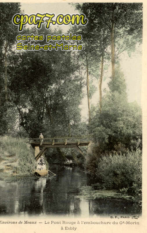 Esbly (Seine-et-Marne) - Le Pont Rouge à l’embouchure du Grand Morin