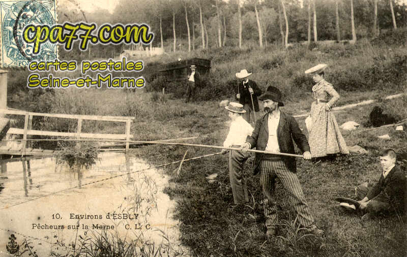 Esbly (Seine-et-Marne) - Environs d&rsquo;Esbly – Pêcheurs sur la Marne