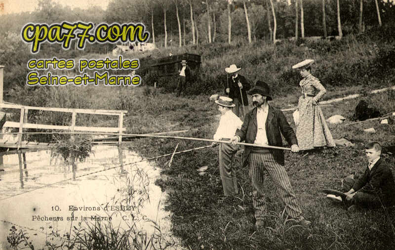 Esbly (Seine-et-Marne) - Environs d&rsquo;Esbly – Pêcheurs sur la Marne