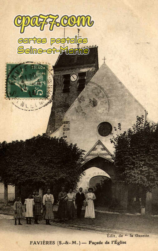 Favières (Seine-et-Marne) - Façade de l&rsquo;Eglise