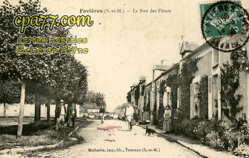 Favières (Seine-et-Marne) - La Rue des Fleurs