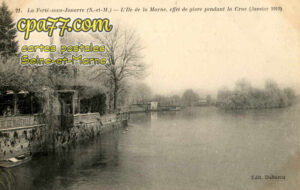 La Ferté Sous Jouarre (Seine-et-Marne) - L&rsquo;Ile de la Marne, effet de givre pendant la Crue (Janvier 1910)
