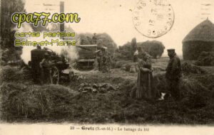 Gretz Armainvilliers (Seine-et-Marne) - Le battage du blé