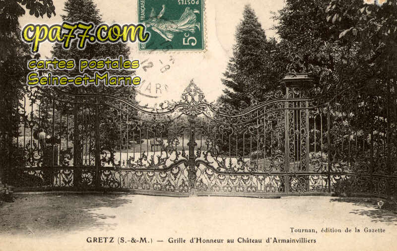 Gretz Armainvilliers (Seine-et-Marne) - Grille d&rsquo;honneur au Château d&rsquo;Armainvilliers