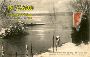 Jaulnes (Seine-et-Marne) - Neuvry – L’inondation de la Vallée de Bray – 24 Janvier 1910 – La Route de Provins à Mouy-sur-Seine