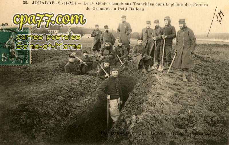 Jouarre (Seine-et-Marne) - Le 1er Génie occupé aux Tranchées dans la plaine des Fermes du Grand et du Petit Balleau