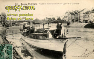 Lagny Sur Marne (Seine-et-Marne) - Yacht de plaisance amarré au Quai de la Gourdine