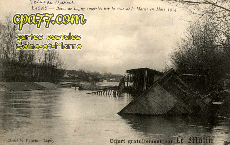 Lagny Sur Marne (Seine-et-Marne) - Bains de Lagny emportés par la crue de la Marne en Mars 1914
